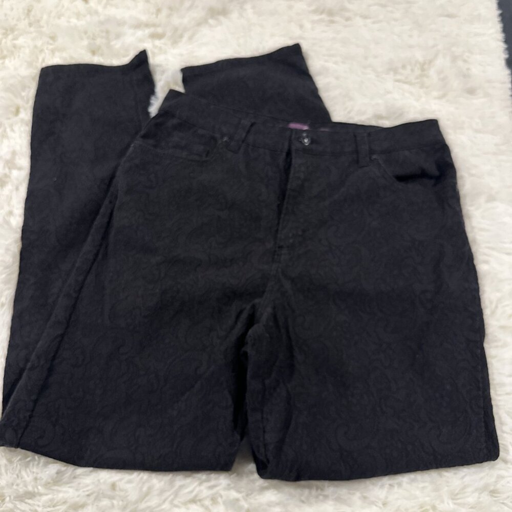 Gloria Vanderbilt womens black Amanda jeans lace underlay 10 timeless